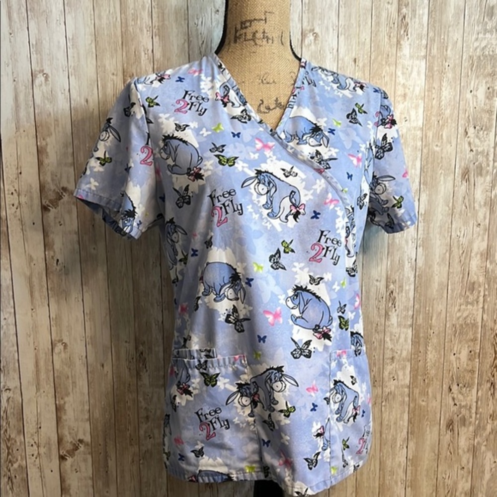 Disney Blue Top with Eeyore and Butterfly Design